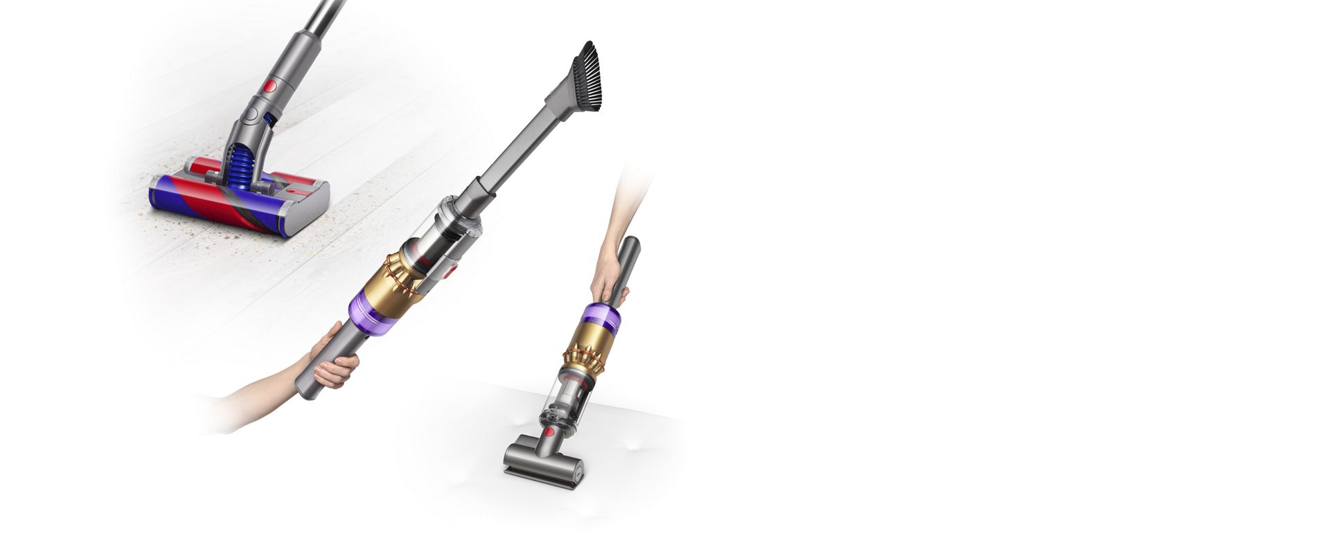 Dyson Omni-glideのハンディクリーナーモードで、机上を掃除。