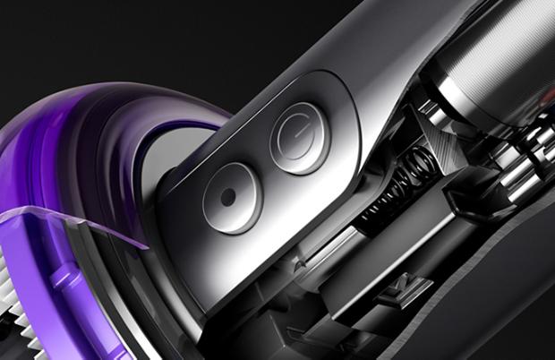 手把上電源與模式選擇按鍵剖視圖。