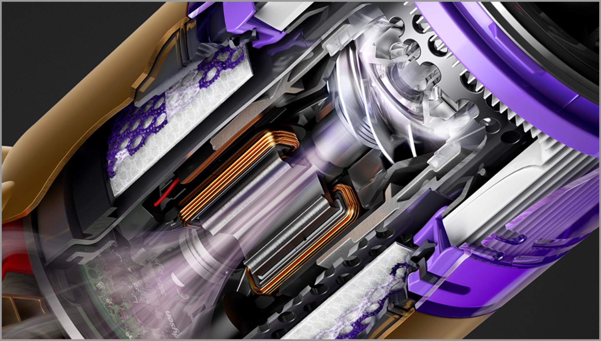 תמונת חתך של מנוע Dyson Hyperdymium