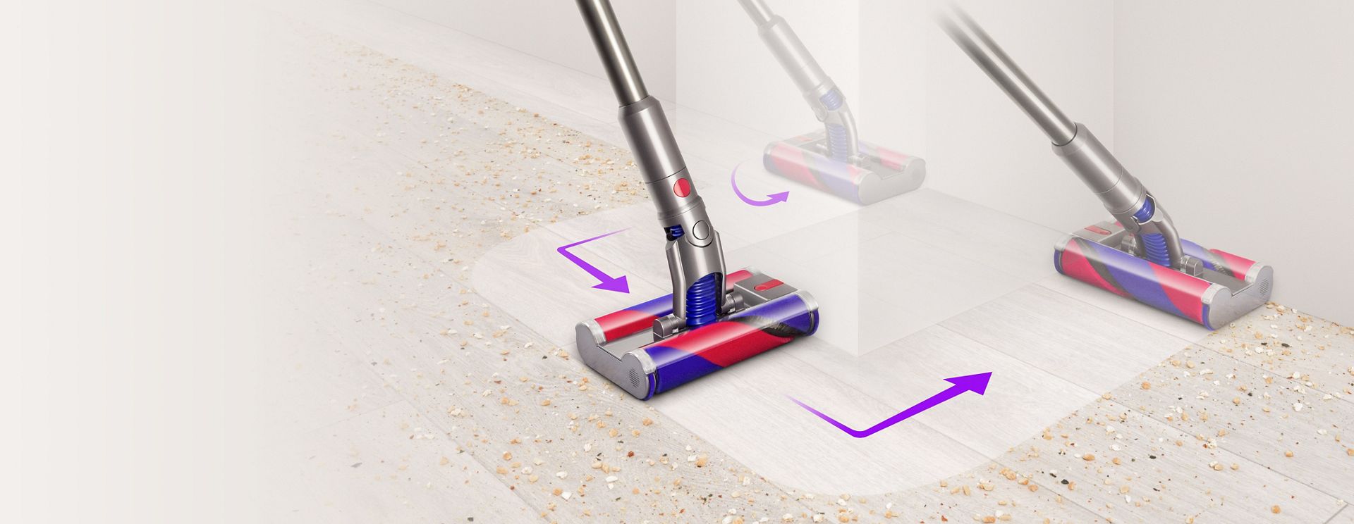 Dyson Omni-glide vacuum manoeuvring around obstacles