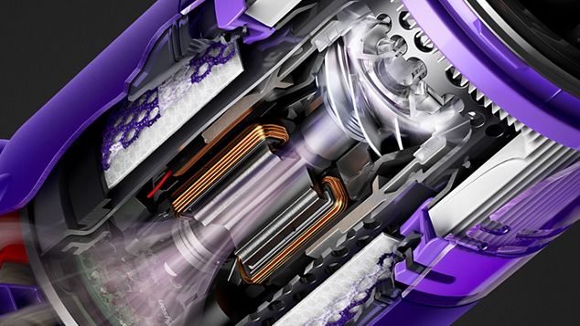 Dyson Hyperdymiumモーターの断面図