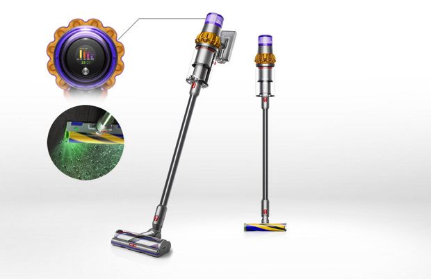 Dyson V15 Detect revealing invisible dust on floor