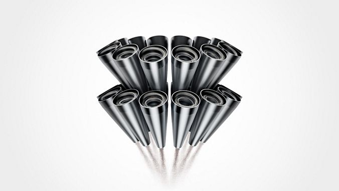 Vue éclatée détaillant les composants d’un Dyson 2 Tier Radial Root Cyclone™.