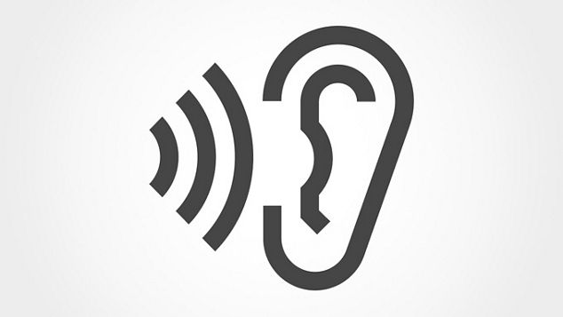 Icône en forme d’oreille, symbole de l’ouïe.