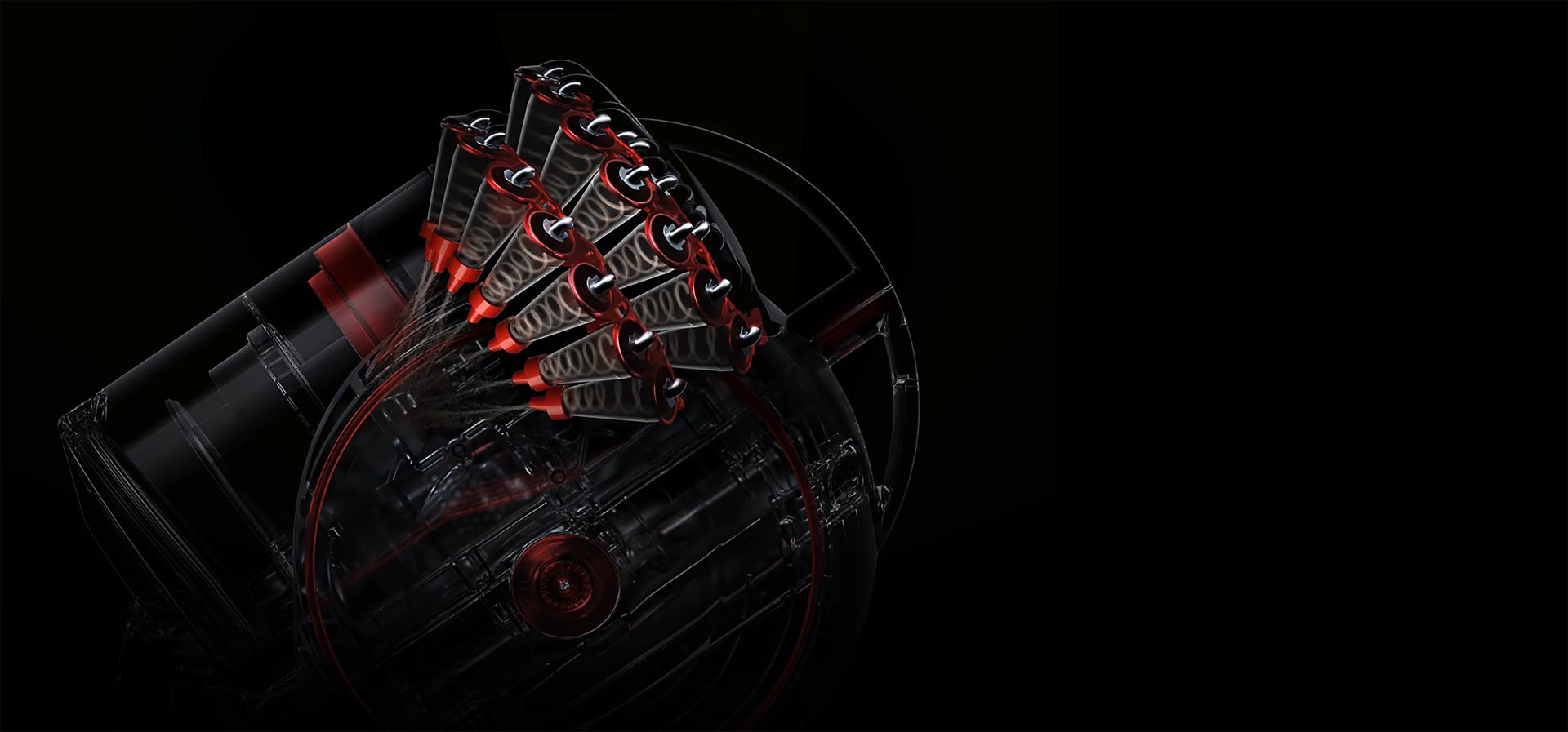 Tuppene til Dyson Cinetic fremhevet i en Dyson Cinetic Big Ball-maskin 