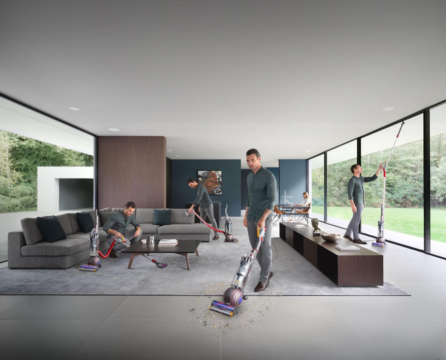 Man cleaning all around the home