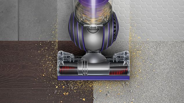 Shot of above Dyson Ball cleaner header collecting dirt