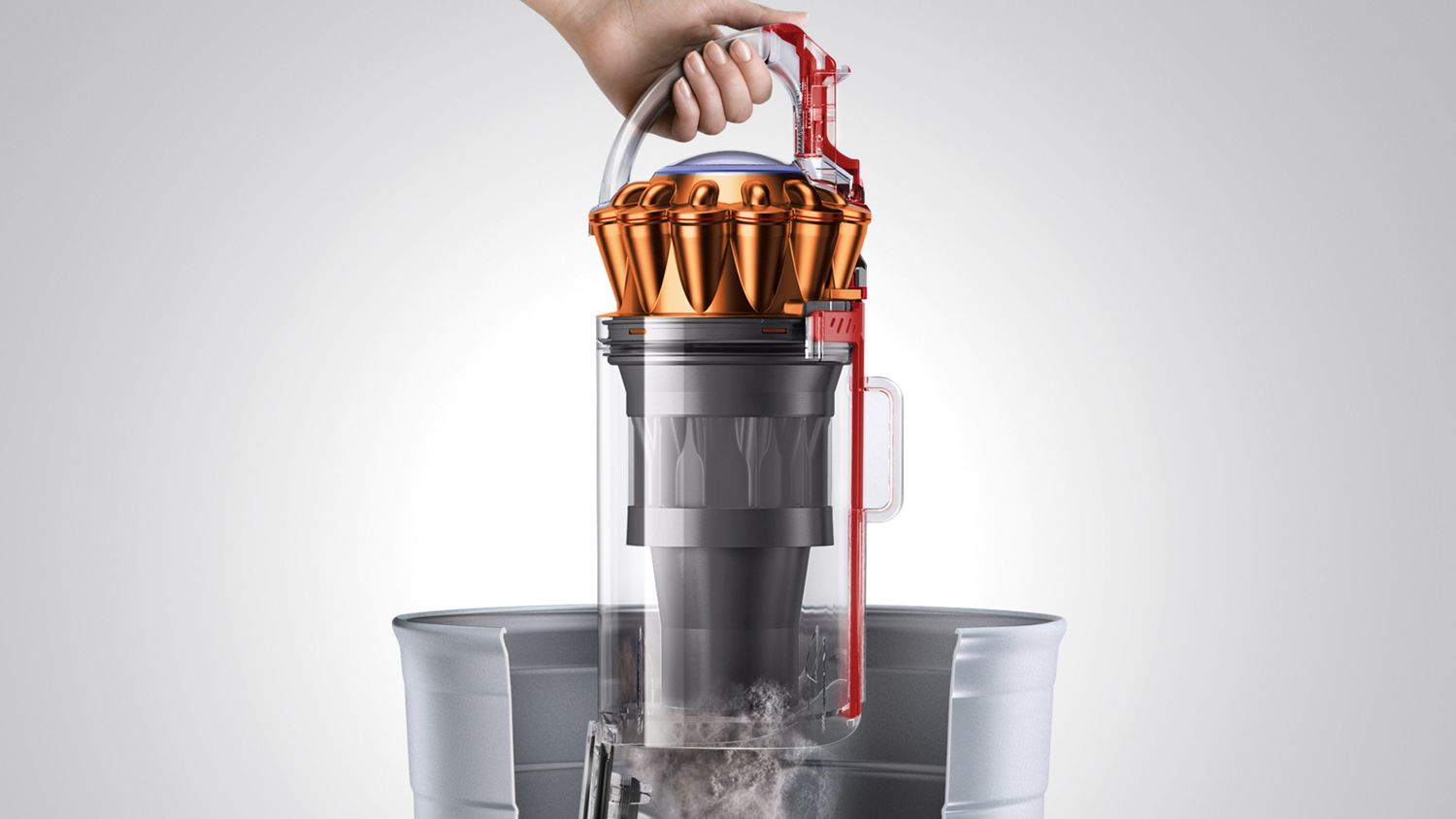 A Dyson ball animal 3 bin being emptied