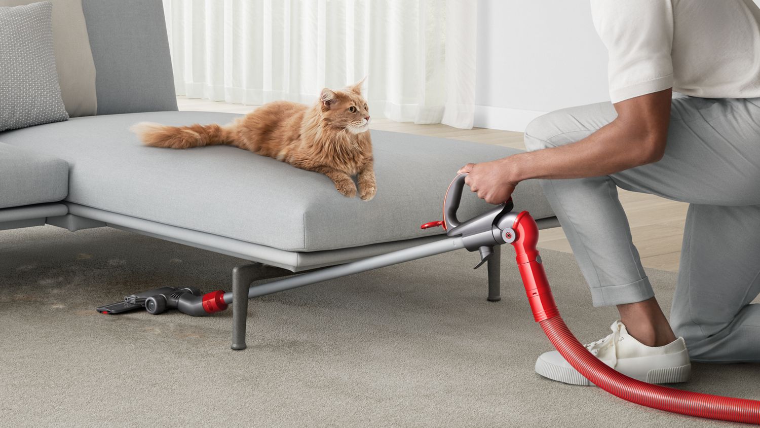 A woman cleaning different areas with the instant-release wand