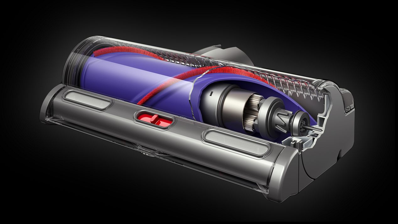Motorbar™ cleaner head with hair removal vanes Motorbar™ cleaner head with hair removal vanes