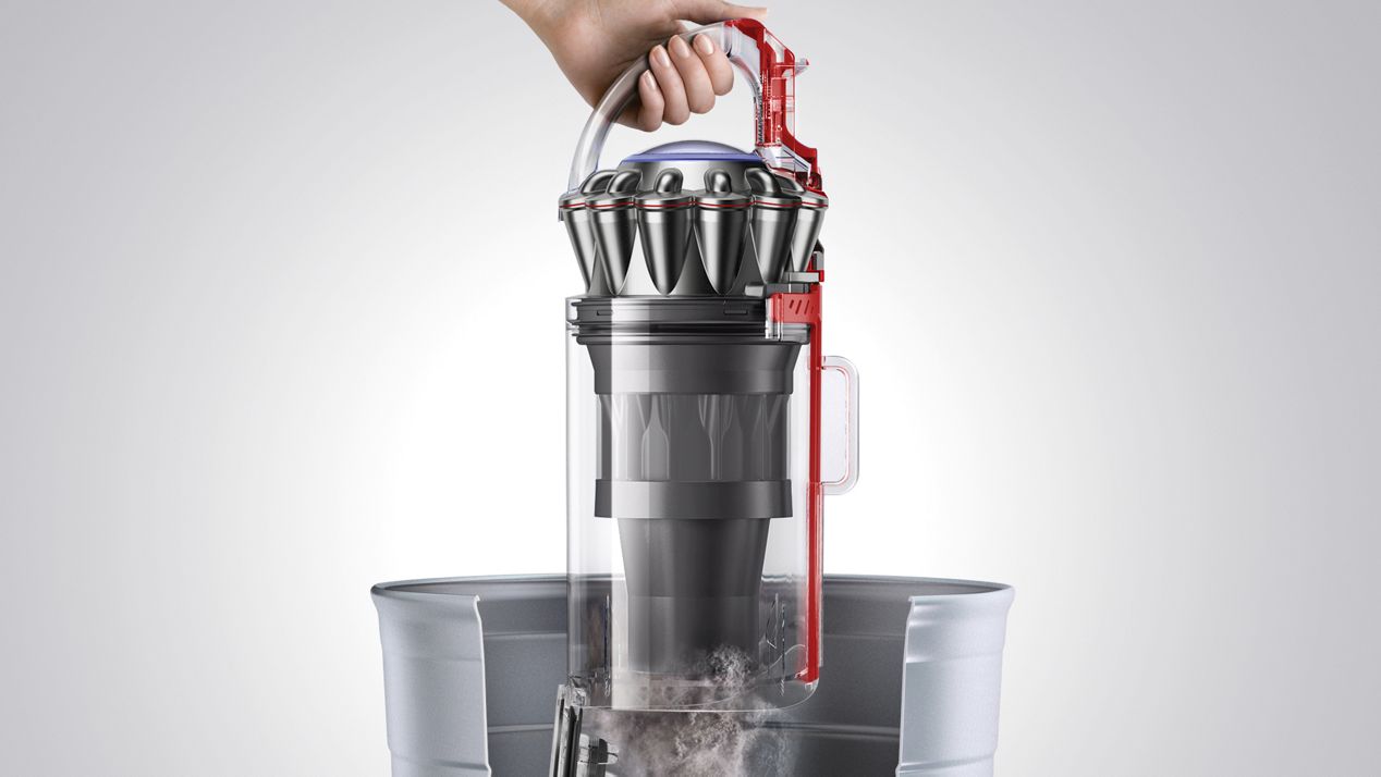 A Dyson ball animal 3 bin being emptied