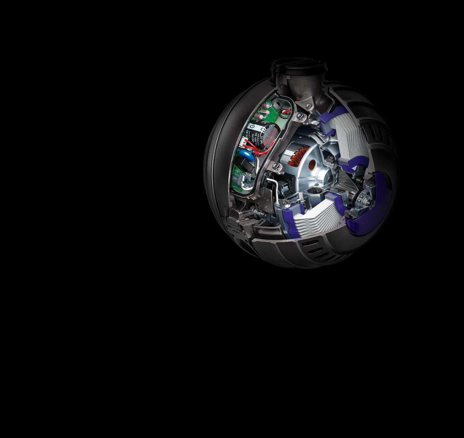 Radiographie de l’intérieur du l’aspirateur Dyson Small BallMC et moteur