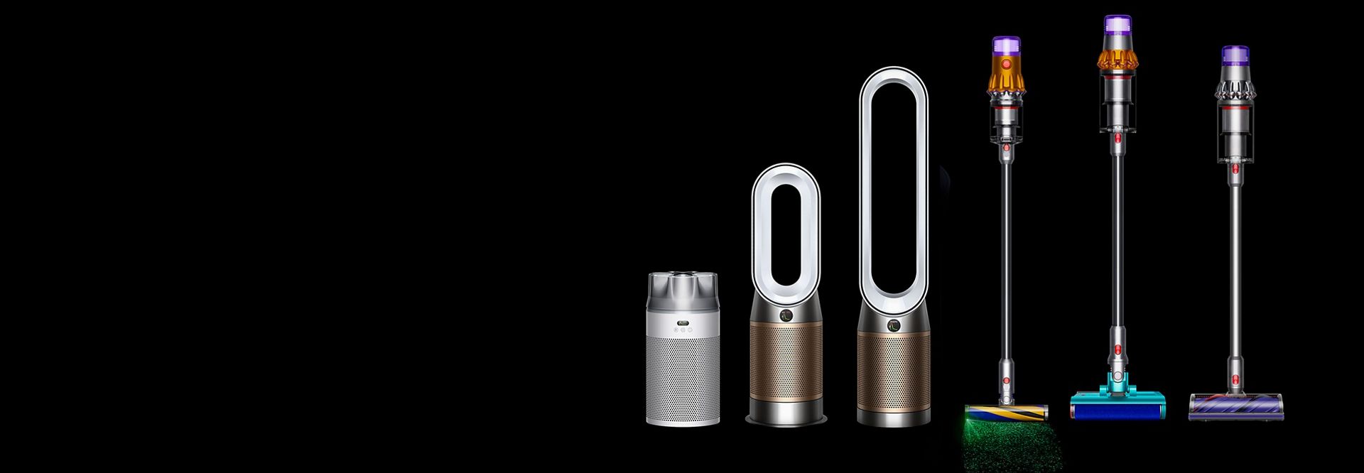 Výběr vysavačů a přístrojů pro úpravu vzduchu Dyson.