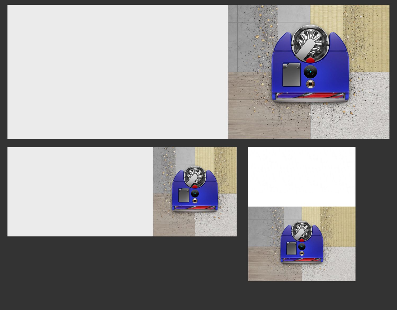 The Dyson 360 Vis Nav robot vacuum cleans a variety of floor types.