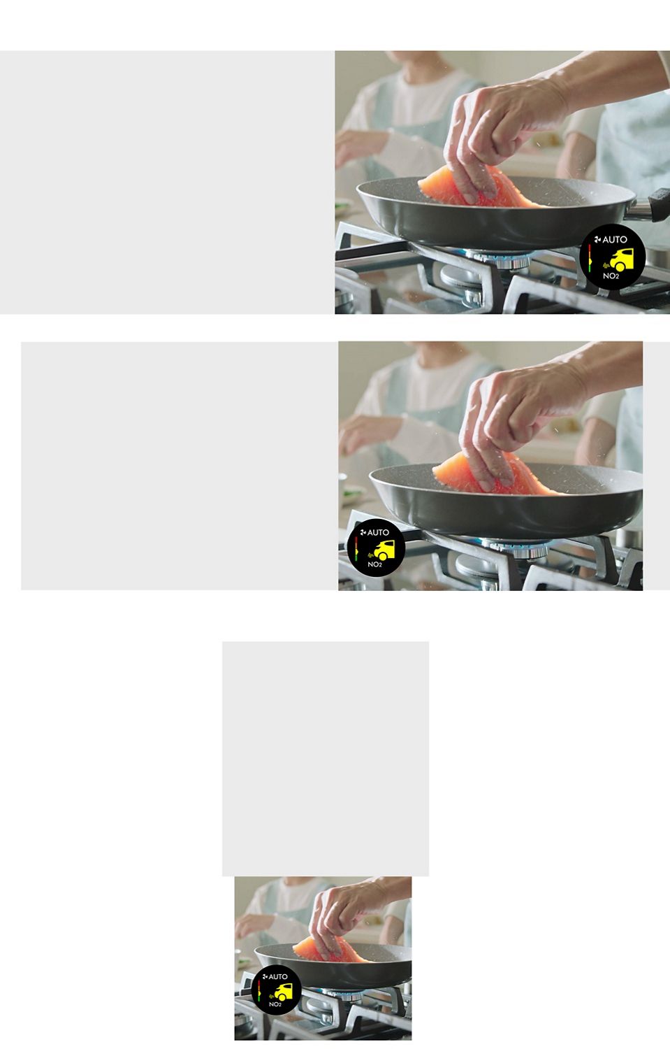 A model frying salmon.