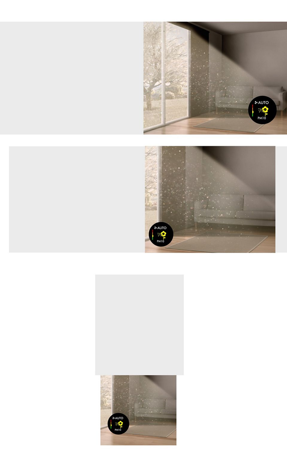 Light through a window reveals dust particles suspended in the air.