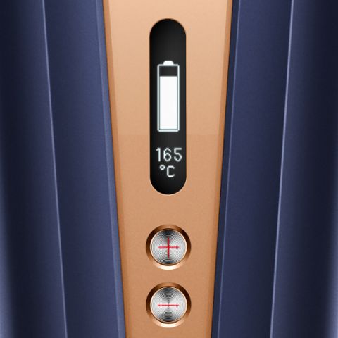 Close-up van het OLED-scherm.