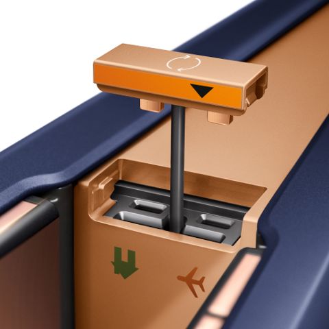 Close-up van het vlieglabel.