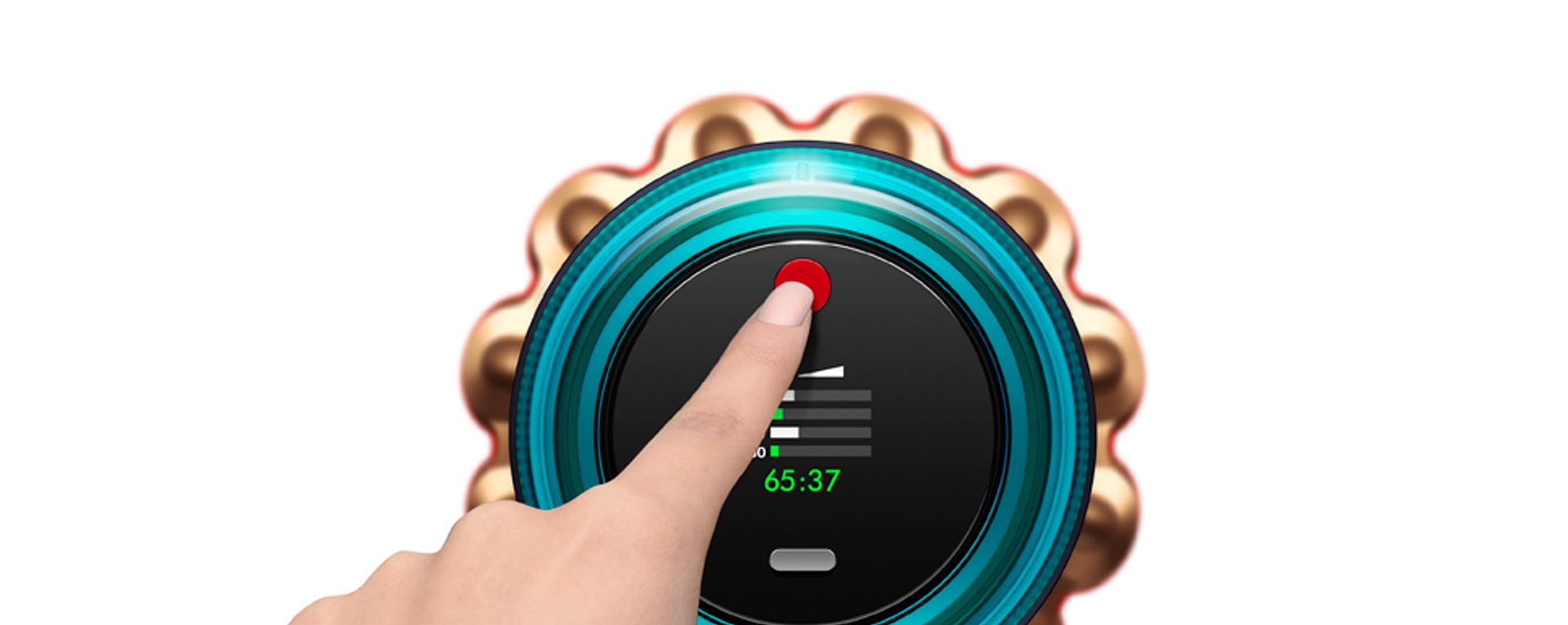 The Dyson Gen5detect vacuum's LCD screen.