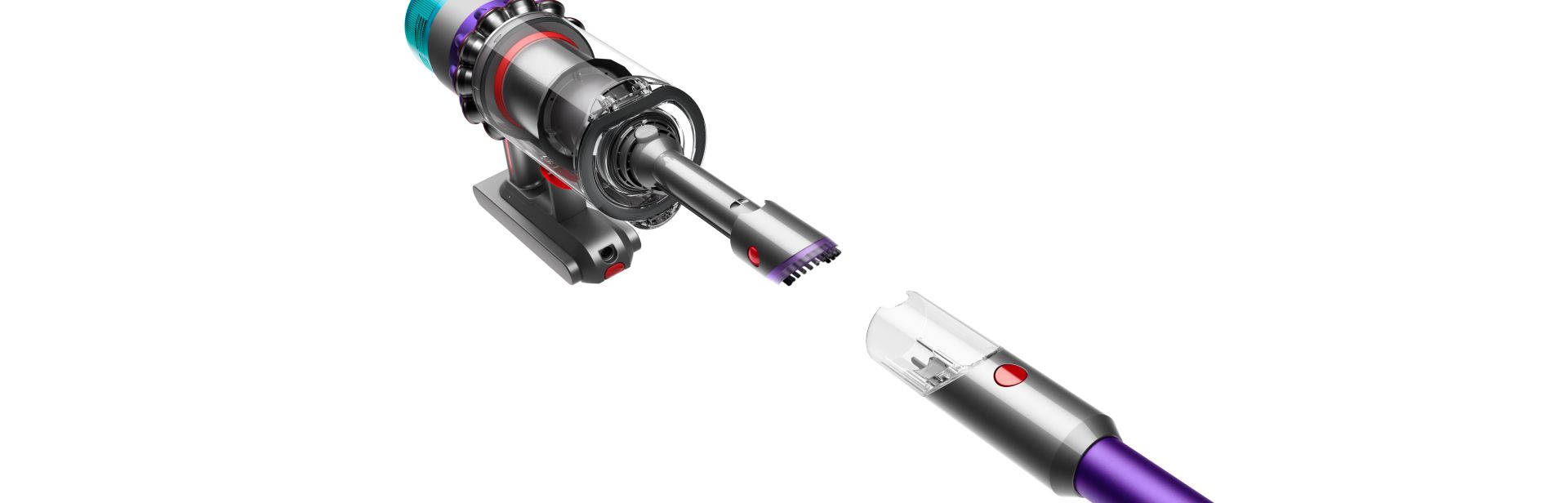 The Dyson Gen5detect vacuum transforming into a handheld machine.