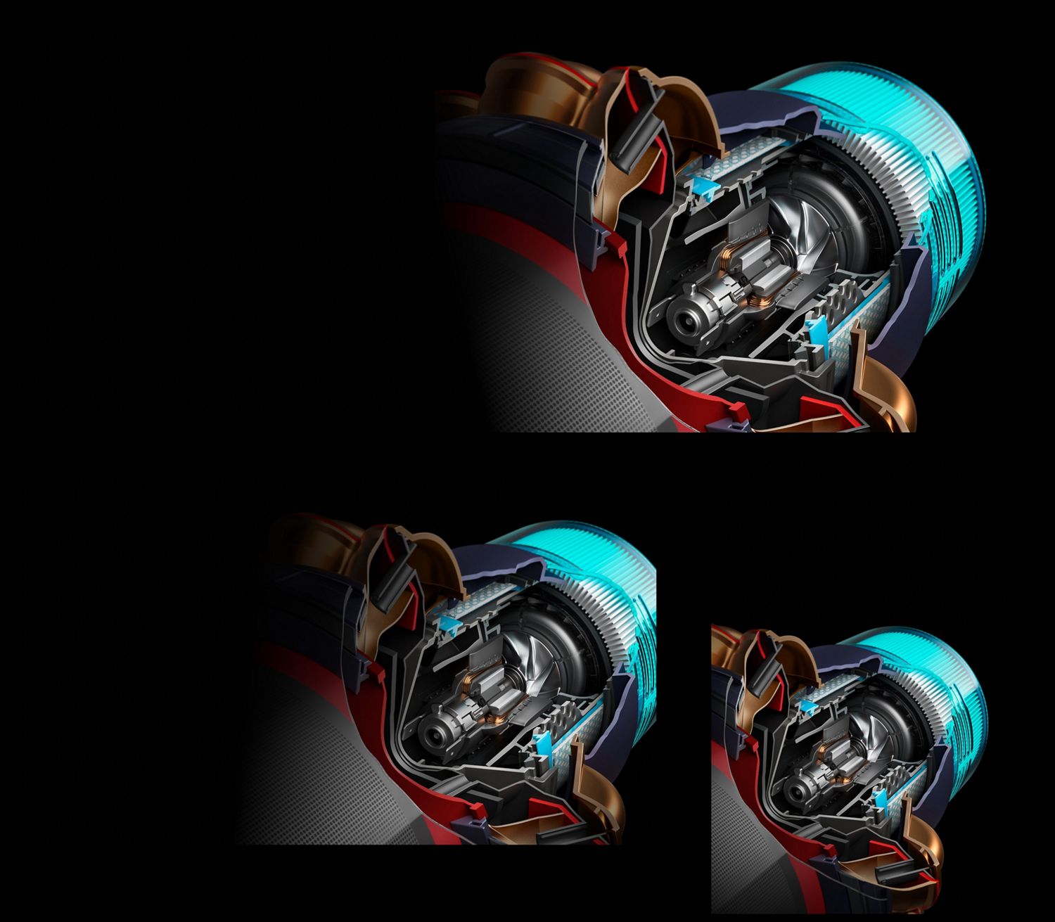 Close-up cutaway of the motor. Close-up cutaway of the motor.