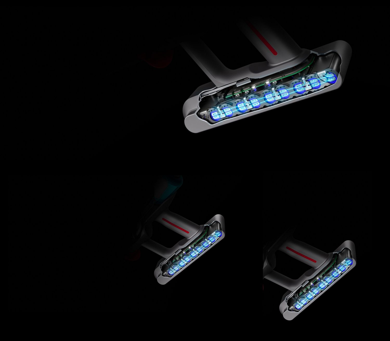 Close-up cutaway of the cells within the battery.