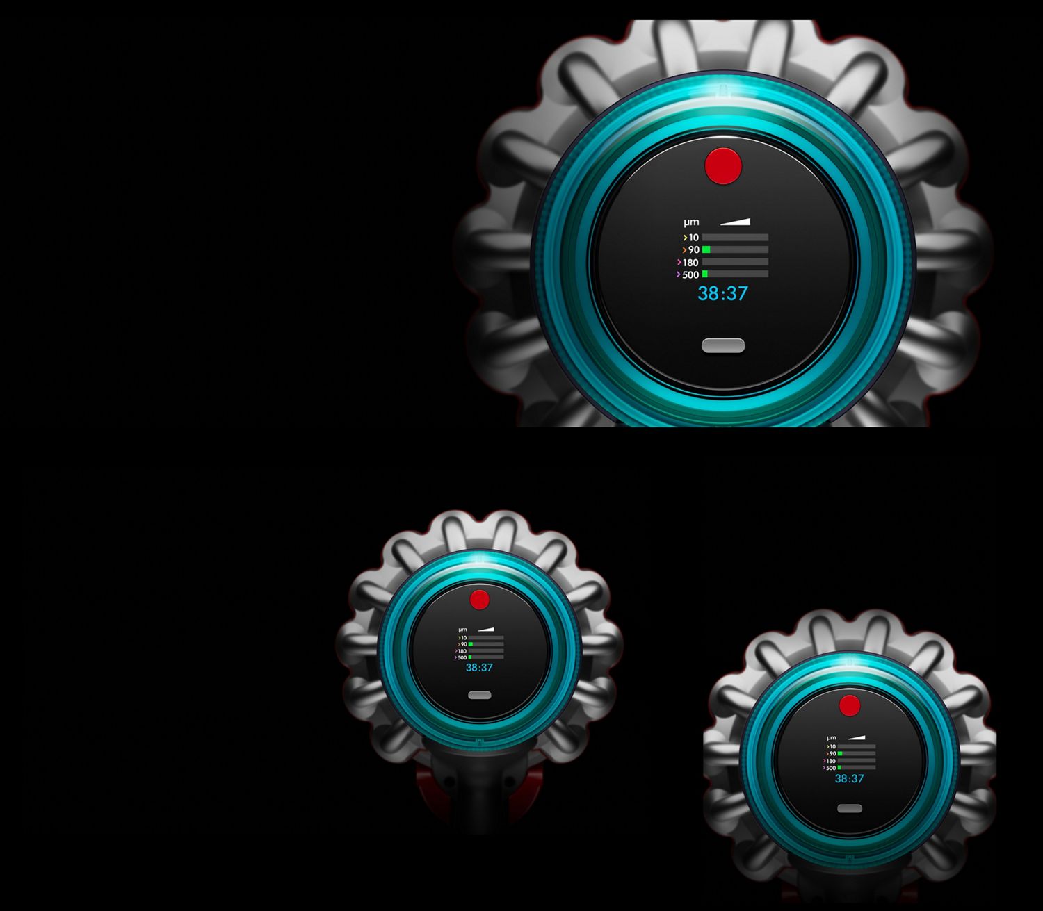 Close-up of the LCD.