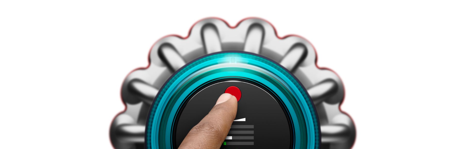 Close-up of the LCD with a finger changing modes.