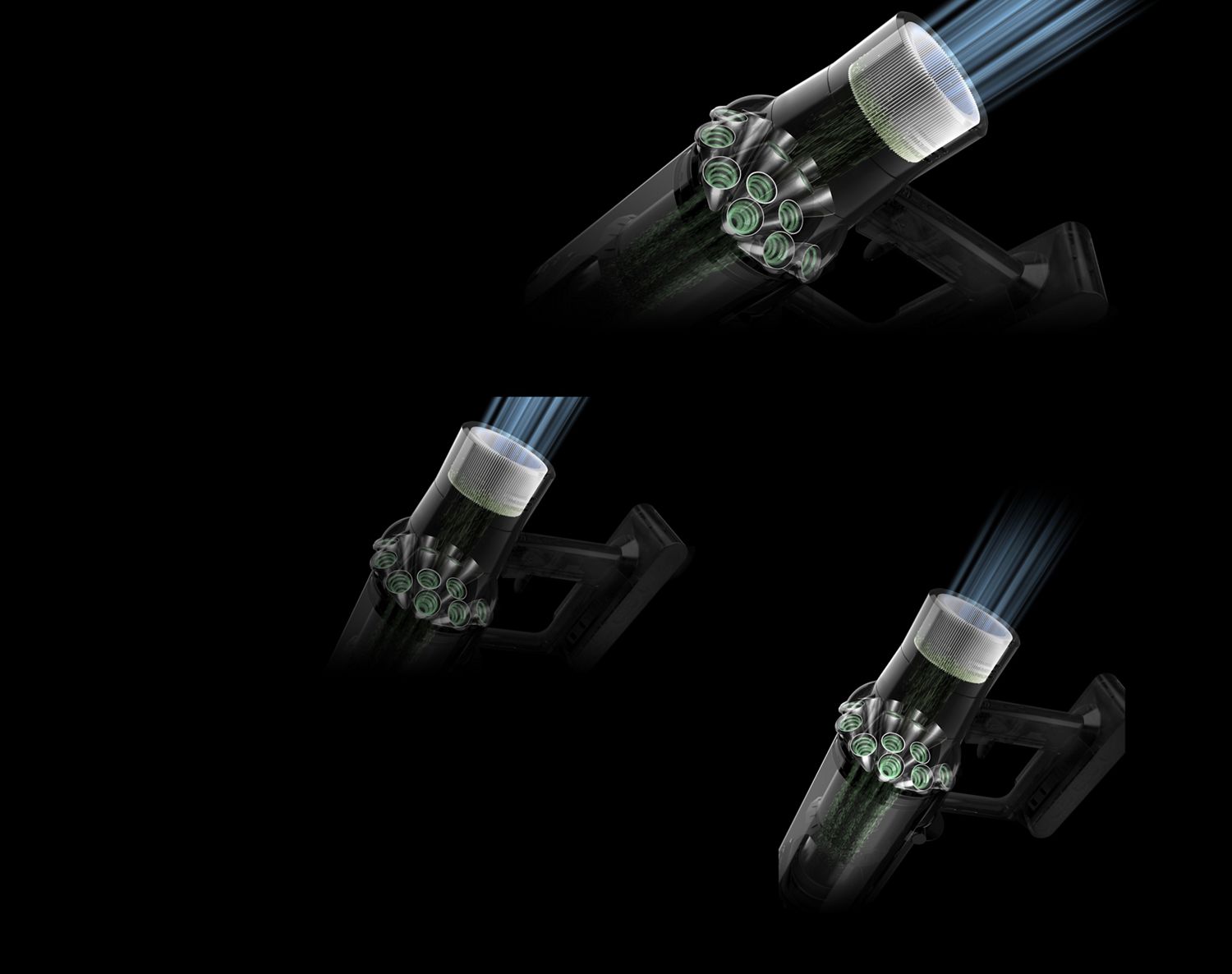 Illustrazione dell’aria che passa attraverso il sistema di filtraggio. 