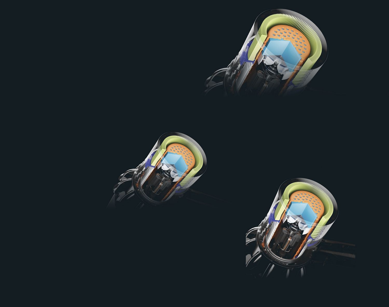 Illustrazione del sistema acustico nell’aspirapolvere V10.