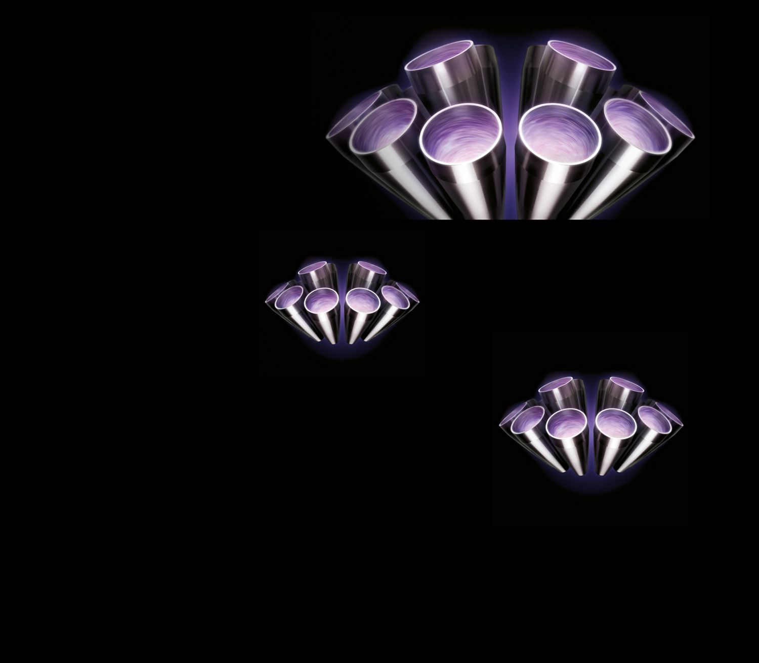 A cut-out of the Root Cyclone technology for the Dyson V11 Extra vacuum. A cut-out of the Root Cyclone technology for the Dyson V11 Total Clean.