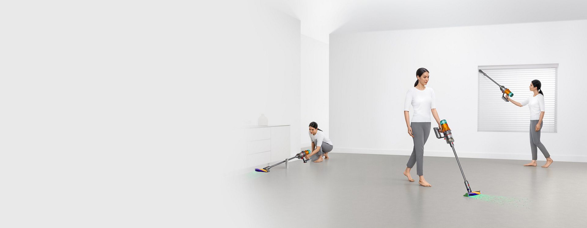 Une maison nettoyée avec l’aspirateur Dyson V12 Detect Slim.