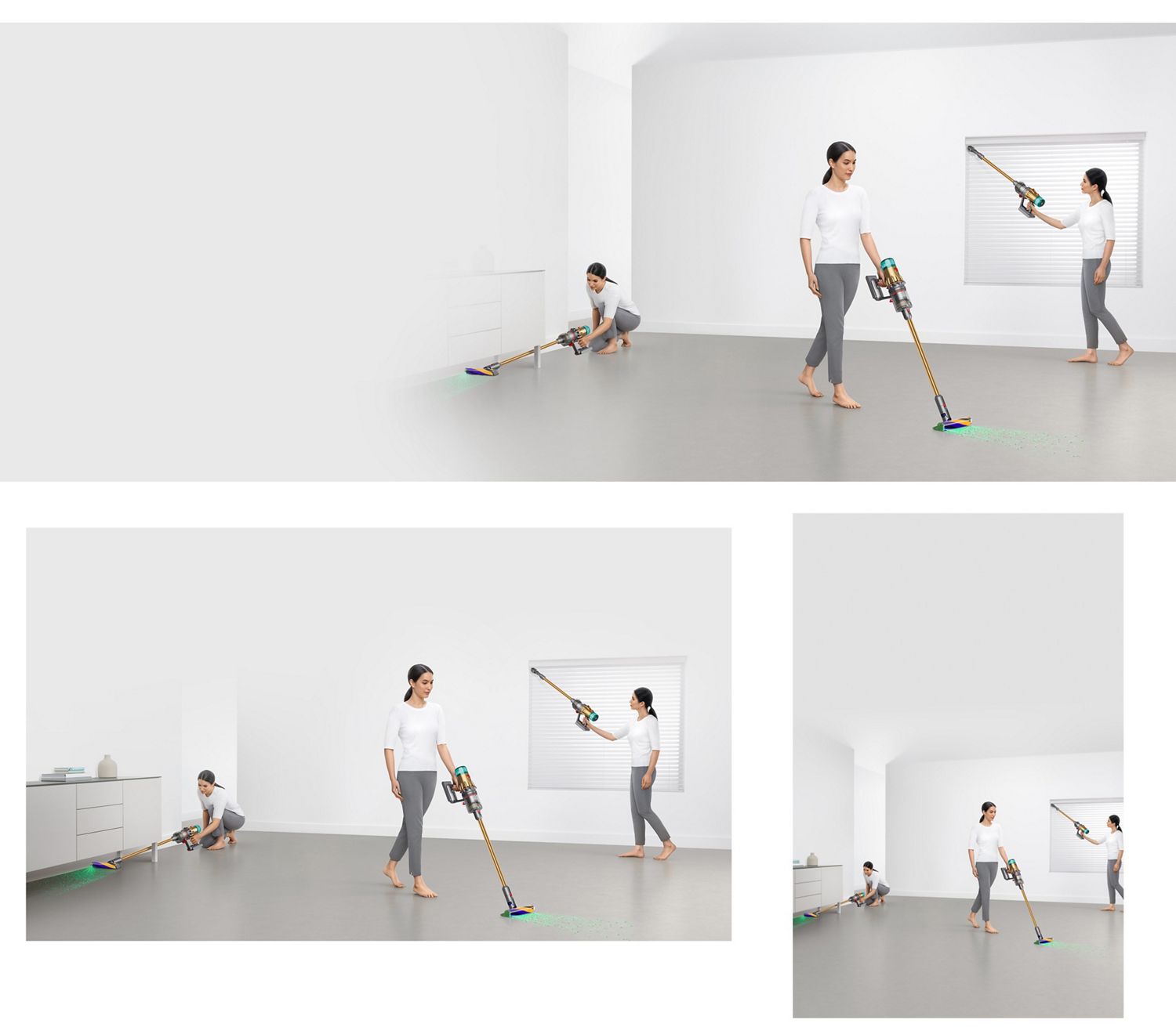 A family home being cleaned with the Dyson V12 Detect Slim vacuum.