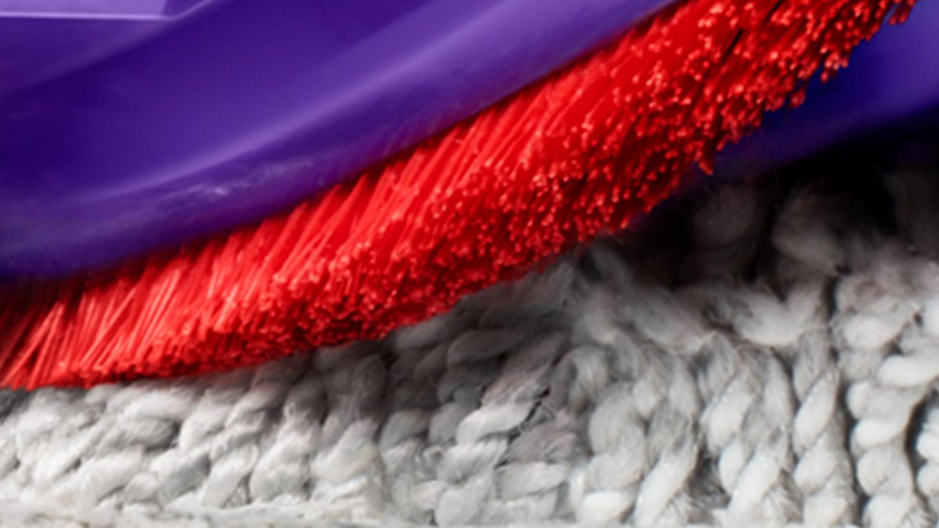 Extreme close-up of the stiff nylon bristles. Extreme close-up of the stiff nylon bristles.