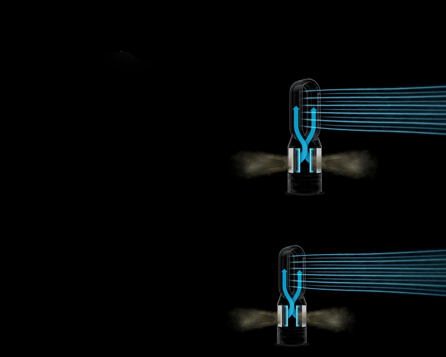 Cutaway showing airflow paths inside the machine.  Cutaway showing airflow paths inside the machine.