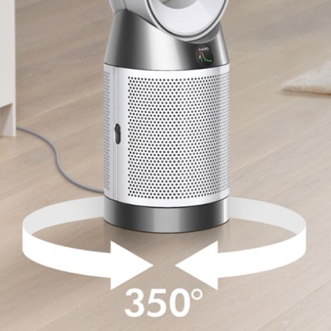 Nahaufnahme des Dyson Purifier Cool Gen1 TP10 Luftreinigers, die den Schwenkbereich zeigt
