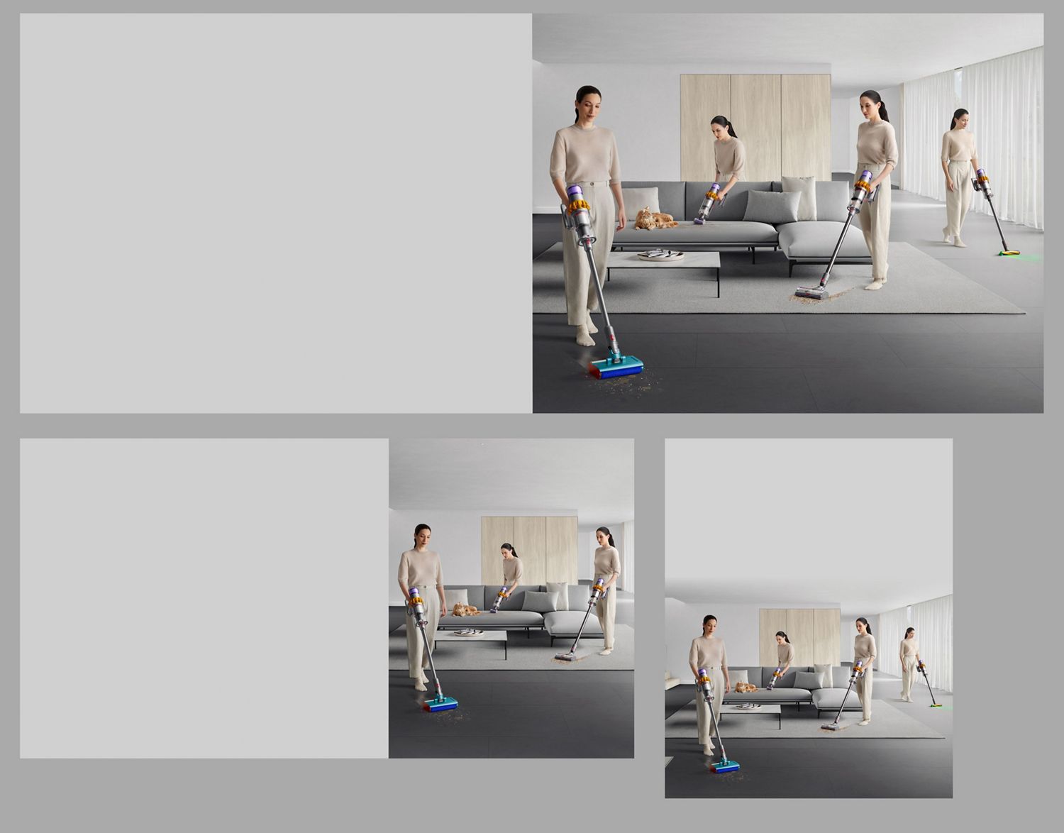 A person cleans around their whole home using the Dyson V15s Detect Submarine. A person cleans around their whole home using the Dyson V15s Detect Submarine.