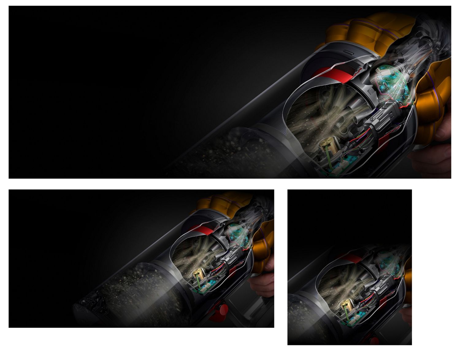 Cutaway of the Dyson V15s Detect Submarine showing the Piezo sensor. Cutaway of the Dyson V15s Detect Submarine showing the Piezo sensor.