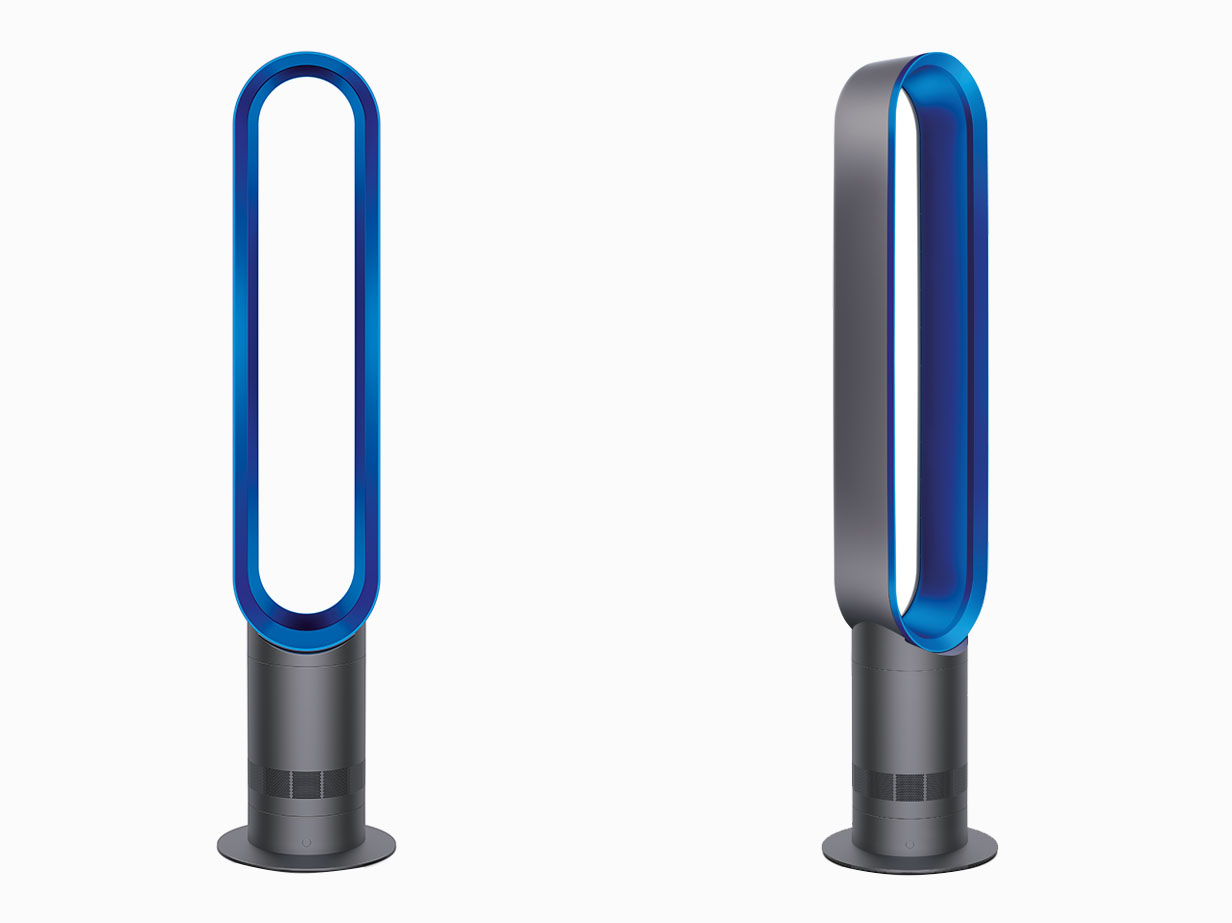 Front and side view of the Dyson Cool tower fan.