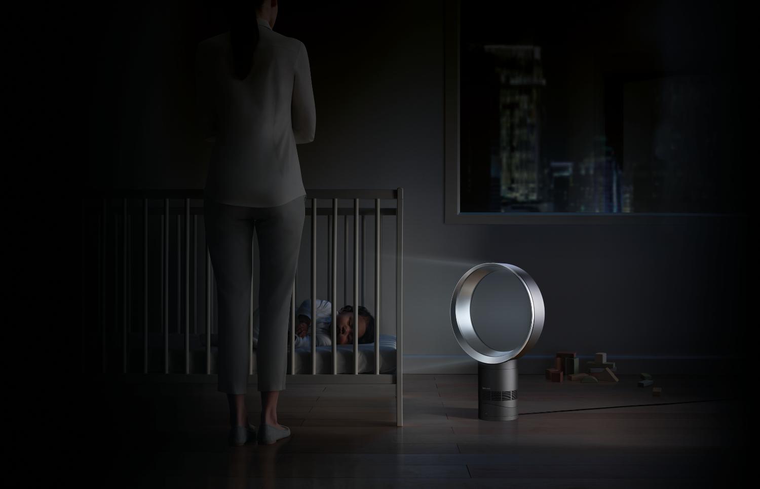Dyson fan in bedroom