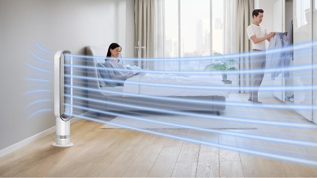 Cooling and heated airflow from the Dyson Hot+Cool Jet Focus fan heater