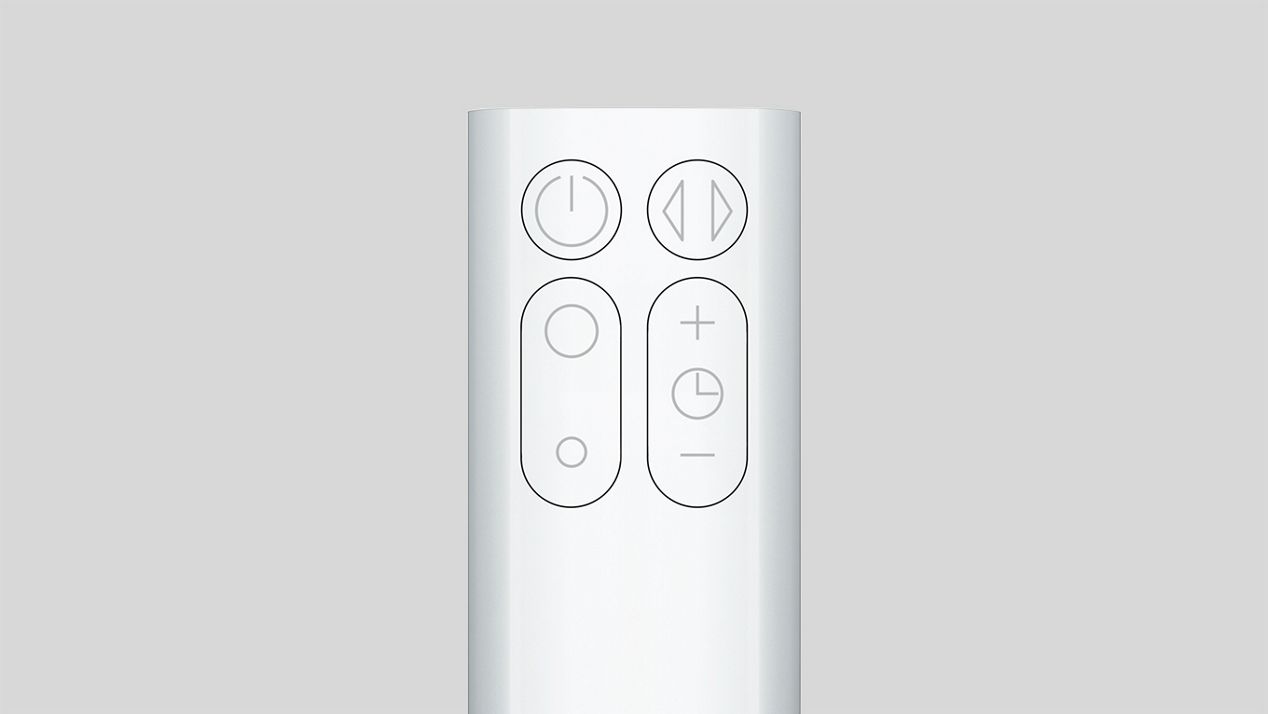 Close view of the remote control buttons