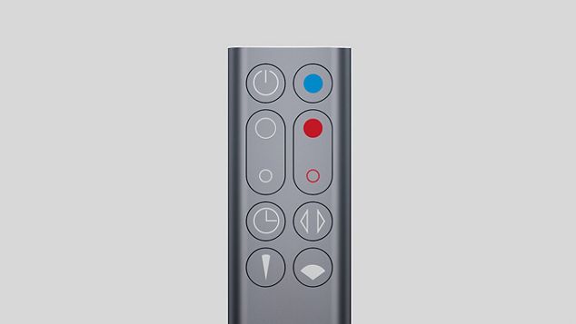 Close view of the remote control buttons