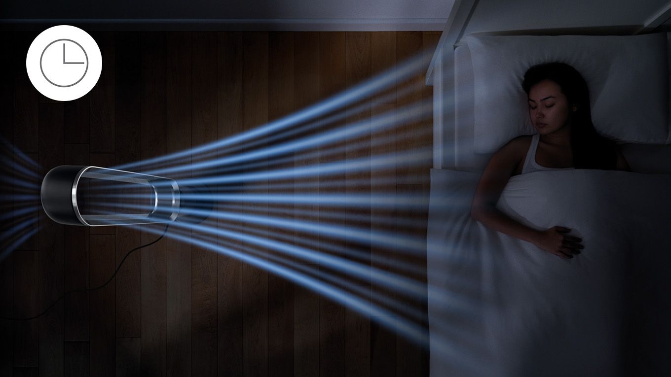 Humidificateur d'air Dyson dans une chambre