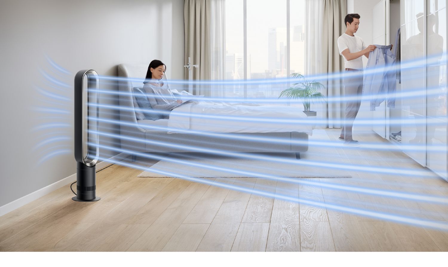 Cooling airflow from the Dyson Cool tower fan