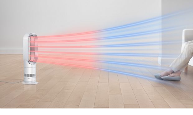 Cooling and heated airflow from the Dyson Hot+Cool Jet Focus fan heater