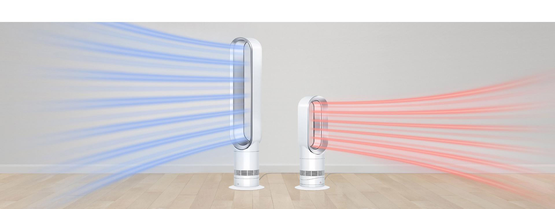 Ráfaga de aire fresco y caliente que sale de la máquina