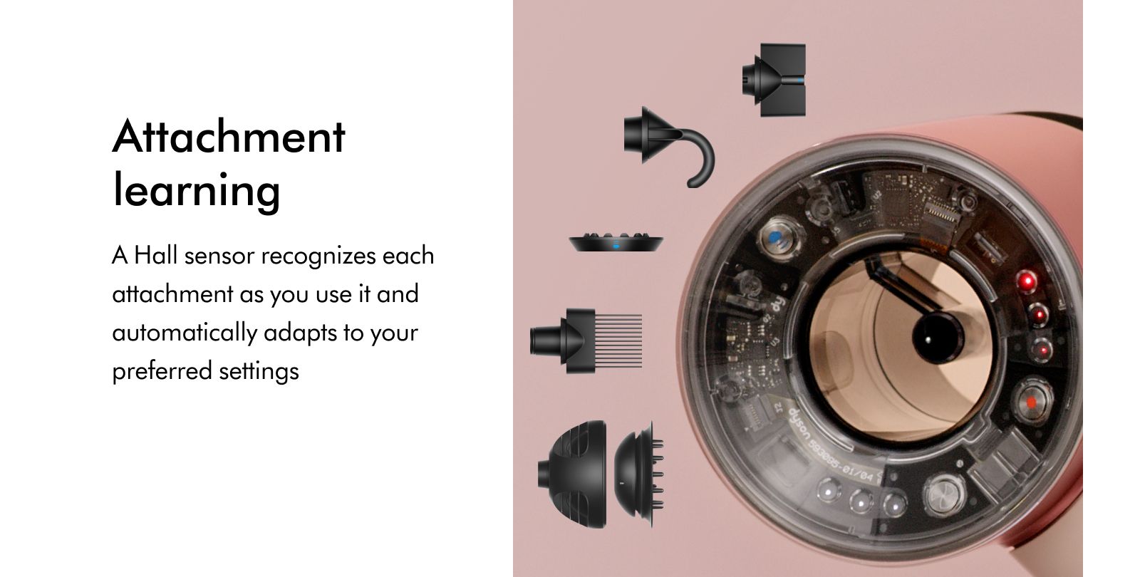 Dyson Supersonic Nural Ceramic Pink Rose Gold со пет Curly Coily додатоци