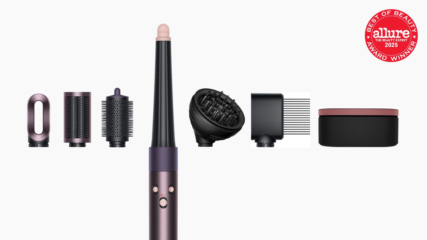 The Allure winning Dyson Airwrap i.d. Curly + Coily with all its attachments by its side
