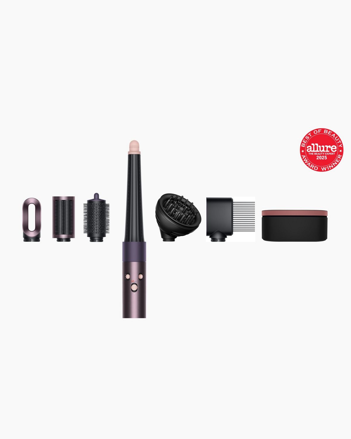 The Allure winning Dyson Airwrap i.d. Curly + Coily with all its attachments by its side